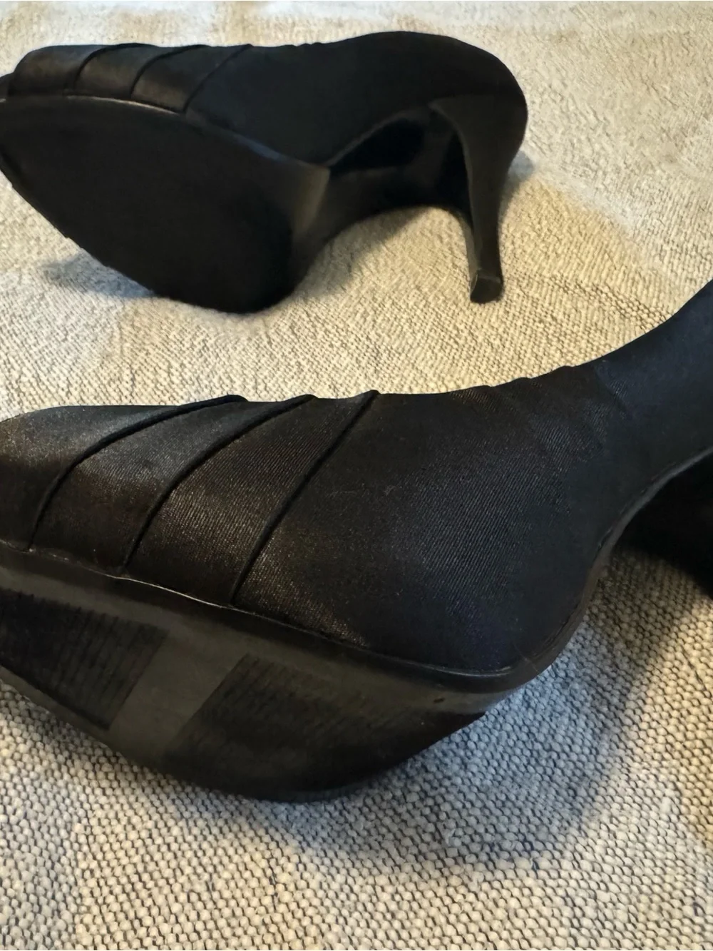 Satin Peep Toe Heels - Lulu Townsend Daffodil